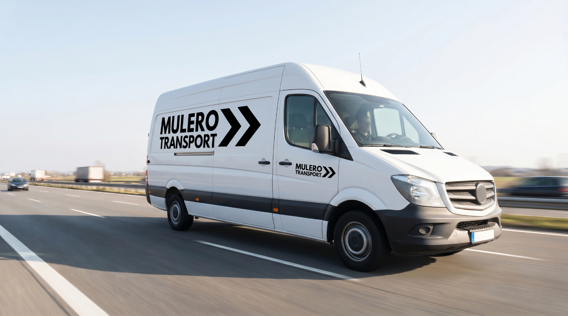 Mulero Transport busje onderweg
